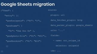 Example configuration for Google Sheets migration