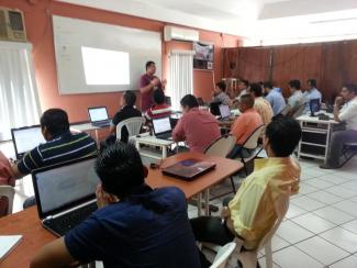 Mauricio leading a training
