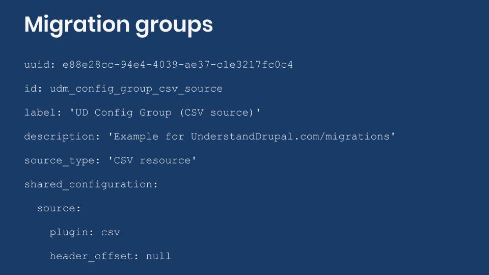 Example definition of a migration group.