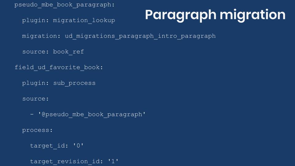 Example mapping for paragraph reference field.