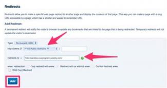 Redirect a person to another web page - image of arrows.