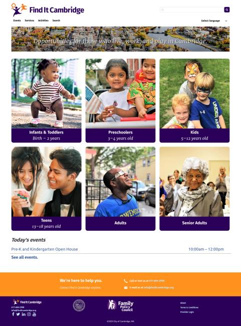 Screenshot of Find It Cambridge on mobile.