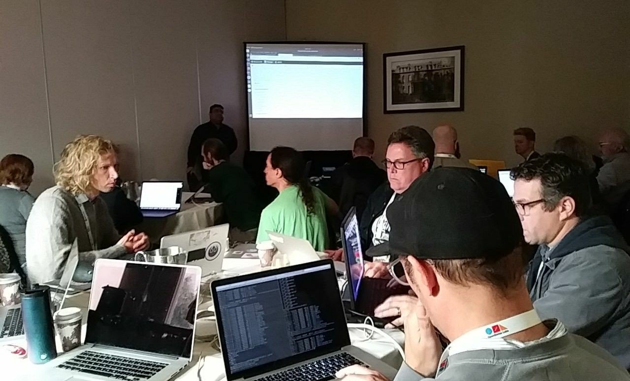 Agaric leads a migration training at BADcamp 2019