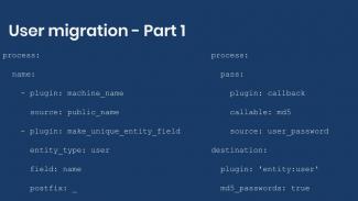 Example field mapping for user migration - part 1.