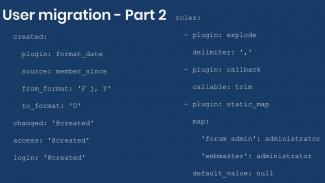 Example field mapping for user migration - part 2.